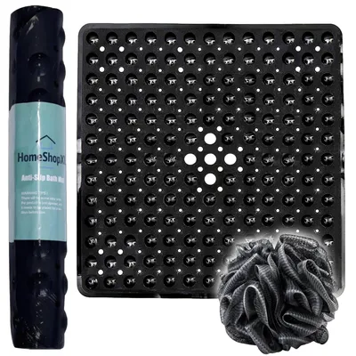 Produktbild von Das Original - Duschmatte Antirutsch - Schwarz - 53x53cm - Antirutschmatte Badematte für Duschkabine - Antirutschmatte mit Saugnäpfen