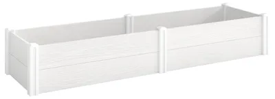 Immagine prodotto di Vasca da fiori in plastica, ad incastro | Colore: Bianco | Dimensioni: 54x197x33 cm