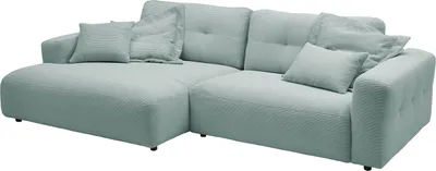 Produktbild von KAWOLA Sofa MIKA Ecksofa Cord hellblau Longchair links
