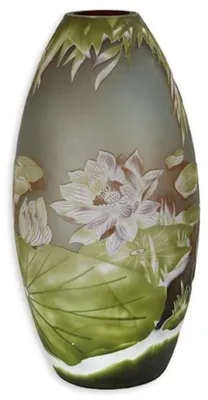 Produktbild von Casa Padrino Luxus Deko Glas Vase Blumen Mehrfarbig Ø 20,8 x H. 41 cm - Runde Cameoglas Blumenvase - Luxus Deko Accessoires