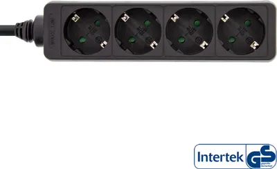 Image de InLine® 16441E Multiprise, 4x contact de sécurité 1,5m, noir