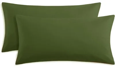 Immagine prodotto di Coperte per cuscini, 40x80 cm, verde oliva, set da 2, in microfibra con cerniera