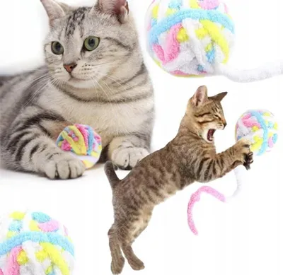 Produktbild von Katzen Spielzeug Ball mit Schwanz und Rassel