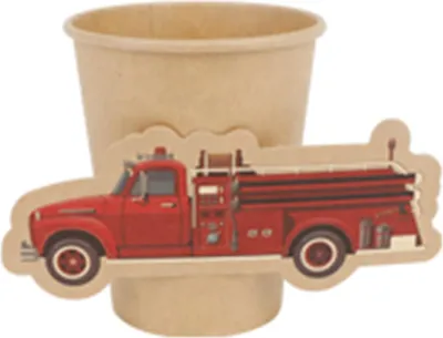 Produktbild von 8 Pappbecher Feuerwehr Kraftpapier 255 ml - Einheitsgröße