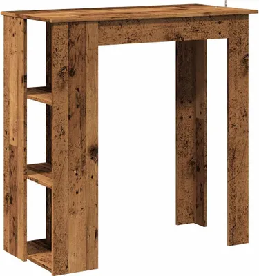 Produktbild von vidaXL Bartisch mit Regal Altholz-Optik 102x50x103,5 cm Holzwerkstoff