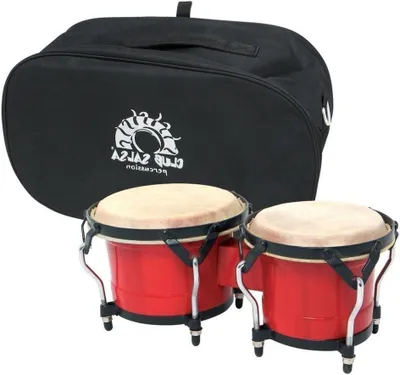 Productafbeelding van Bongo Trommels - Handtrommels Percussie - Muziek Maken - Natuurlijke Huiden - 65 en 75 inch - Wijnrood