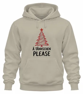 Zdjęcie produktu dla Ä TÄNNSCHEN PLEASE Christmas Tree Fir Christmas Saxony Dialect Uni Bluza z kapturem, Nature, S