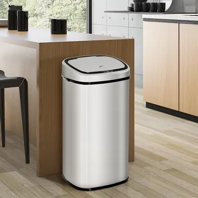 Produktbild von Sensor Mülleimer 68 L, Automatik Abfalleimer Edelstahl, Bewegungssensor Kücheneimer, Silber | 40,5 x 29,5 x 78 cm | 3,5 kg