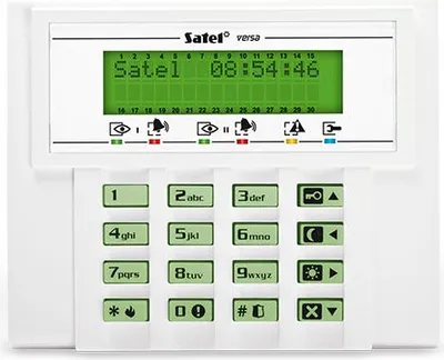 Produktbild von Satel VERSA-LCD-GR, Erweiterungsmodul, Weiß, Kabelgebunden, 12 V, -10 - 55 °C, 114,5 mm