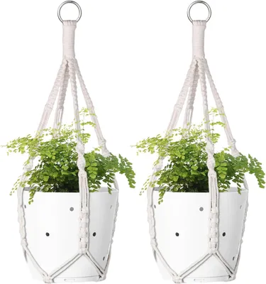 Produktbild von Macrame Blumenampel 2er-Pack, Baumwolle, für Innen und Außen