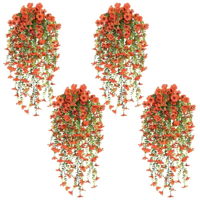 Image de 4 plantes artificielles suspendues avec protection UV
