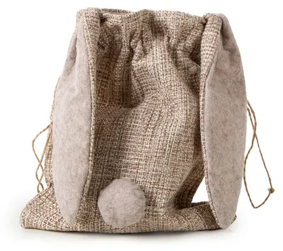 Produktbild von Ostersäckchen Hase zum Befüllen - Stoff natur braun Osternest für Kinder 23 x 18 cm
