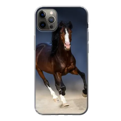 Produktbild von MuchoWow® Handyhülle Schutzhülle Hülle für iPhone 12 Pro Max Pferde - Tiere - Sand Silikon Softcase Handy Hülle - Hartschale