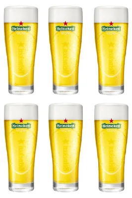 Immagine prodotto di Bicchieri da birra Heineken, modello Ellipse, capacità 250 ml - confezione da 6 pezzi