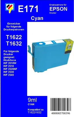 Produktbild von T1632XL - Dr. Inkjet Ersatzpatrone - cyan - mit 9ml Inhalt ersetzt T1632XL
