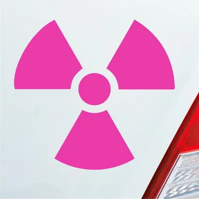 Produktbild von Auto Aufkleber Atom Radioaktivität Atomkraft Nuklear 10x10 cm Pink Sticker Heckscheibenaufkleber