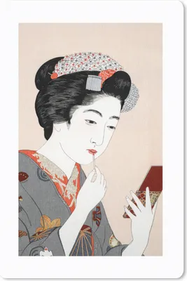 Produktbild von MuchoWow® Mauspad Mousepad Frau - Kimono - Schminken - Japan - Vintage 40x60 cm - Mousepads - Maus Mat - Pad - Mausunterlage - Schreibtisch Accesoire