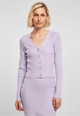 Image de Urban Classics Ladies Short Rib Knit Cardigan lilas - XL