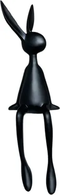 Produktbild von Sitzende Kaninchenfigur, langbeiniger Hase, Harzstatue, Tierskulptur, Heimbüro, Bücherregal, Schreibtisch, Osterdekoration, Ornament