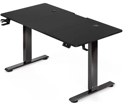 Produktbild von CASARIA® Höhenverstellbarer Gaming Schreibtisch elektrisch 160 x 70 cm mit Wireless Charger & USB-C/A Anschluss LCD-Display Memory-Funktion 80 kg belastbar ergonomisch Gamer Carbon Optik