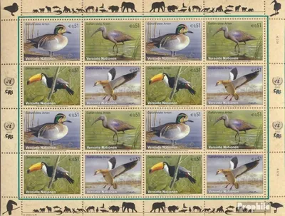 Produktbild von Briefmarken UNO - Wien 2003 Mi 389-392Klb Kleinbogen (kompl.Ausg.) gestempelt Vögel