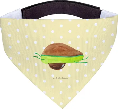 Produktbild von Mr. & Mrs. Panda Hund Halstuch Avocado Yoga - Gelb Pastell - Geschenk, Sport, Humor, Haha, Für Hunde, Hundehalstuch, Tuch, Bauch, Hilfe
