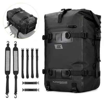 Produktbild von Wasserdichte Motorradtasche 8/15/30L Satteltaschen Gepäckträgertaschen Hecktasche