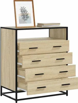 Produktbild von "2026 Promotion" Mehrzweckschrank, Flurschrank Schubladenschrank Sonoma-Eiche 70x41x83,5 cm Holzwerkstoff - Kommoden CC30722