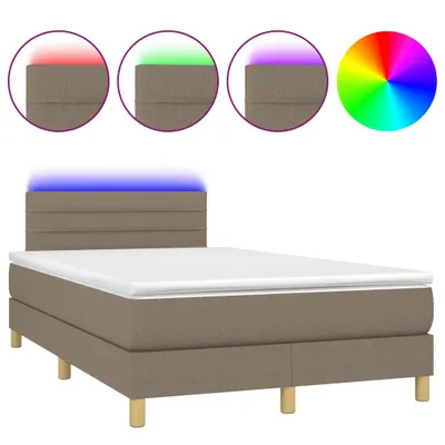 Produktbild von Boxspringbett mit Matratze & LED Taupe 120x190 cm Stoff