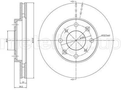 Produktbild von 2x METELLI Bremsscheibe 23-0573 für HONDA Jazz II Schrägheck (GD_ GE3 GE2)