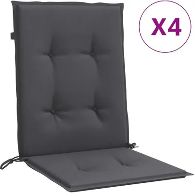 Zdjęcie produktu dla vidaXL Niskie poduszki oparcia 4 sztuki melanż antracyt 100x50x4cm tkanina