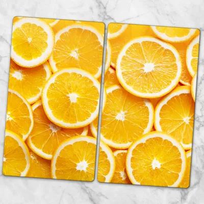 Produktbild von Glas-Herdabdeckplatten Glaskeramikkochfeld-Abdeckung Spritzschutz Glas 2x30x52 cm - Farbige Früchte