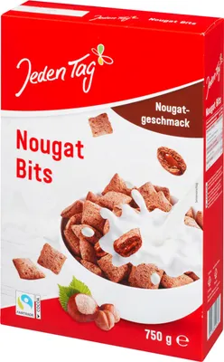 Produktbild von Jeden Tag Nougat Bits Getreidekissen 3er Pack (3x750g Packung) +usy Block