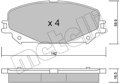 Produktbild von METELLI 22-1176-0 Bremsbeläge Satz Vorne Bremsklötze für RENAULT Megane IV Grandtour (K9A/M/N) Megane IV Schrägheck (B9A/M/N) Captur II Espace V (JR)