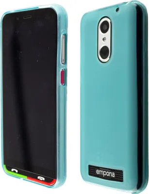 Image de caseroxx Etui de protection TPU compatible avec Emporia Supereasy, étui en caoutchouc pour téléphone portable bleu clair