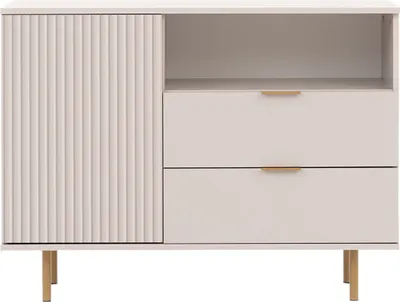 Produktbild von Kommode Beistellschrank mit Schubladen und Tür NUBIA 01 kaschmir 107x80x41cm