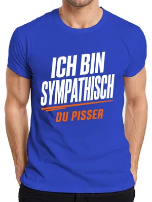 Obrázek produktu pro Sympatické, vtipné tričko s nápisem "Ty jsi kretén", pánské, modré, velikost XL
