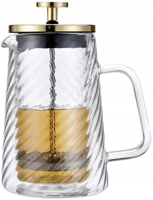 Produktbild von Glas-French-Press 600 ml Klausberg Goldener Kaffe- und Teebrüher KB-7766