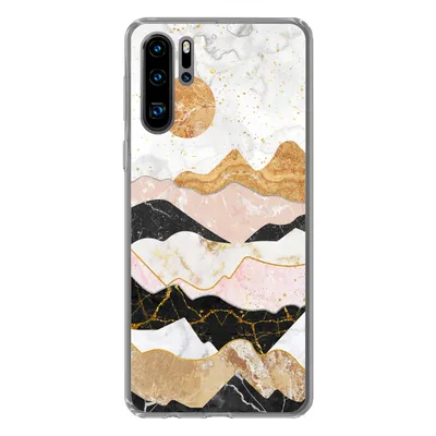 Produktbild von MuchoWow® Handyhülle Schutzhülle Hülle für Huawei P30 Pro Marmor - Gold - Pastell Silikon Softcase Handy Hülle - Schutzdeckel