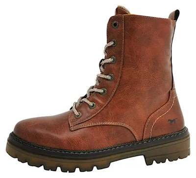 Produktbild von Mustang Damen Schnür Booty /D2/ Damenschuhe Stiefel Schnürer Braun Freizeit