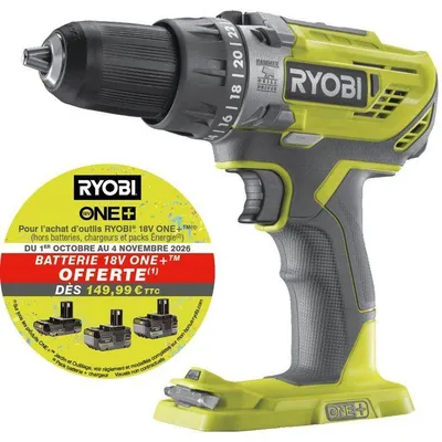 Productafbeelding van RYOBI Accuboormachine met percussiefunctie, 18V ONE+ - zonder accu en oplader - R18PD3-0