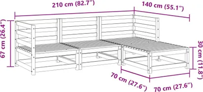 Produktbild von vidaXL 4-tlg. Garten-Sofagarnitur Massivholz Douglasie