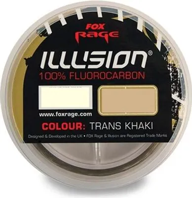 Produktbild von Fox Rage Illusion Fluorocarbon trans khaki 50m Vorfachschnur, Durchmesser/Tragkraft:0.28mm /4.55kg Tragkraft