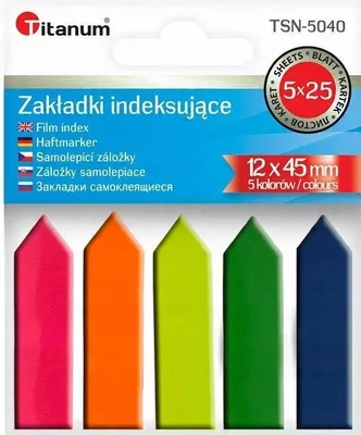 Produktbild von Titanum Lesezeichen Fluo Pfeil 12x45 mm 5 Farben