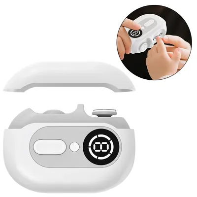 Produktbild von 4 in 1 elektrischer Nagelschneider, LED Licht, leise, 2 Schleifköpfe, USB-C wiederaufladbar, für Baby & Erwachsene, sicher, mit Nagelreste Behälter
