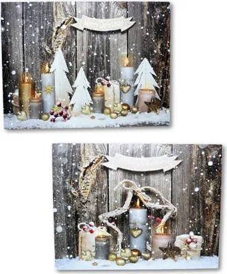 Produktbild von 2 LED Wandbilder Merry Christmas Bilder beleuchtet 40 cm x 30 cm