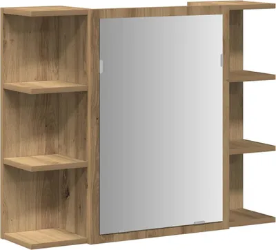 Zdjęcie produktu dla vidaXL Szafka łazienkowa z lustrem Artisan dąb 80x20,5x64cm materiał drewnopochodny
