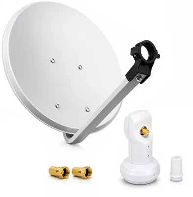 Produktbild von PremiumX PXS45 Satellitenantenne 45cm Stahl Hellgrau Single LNB