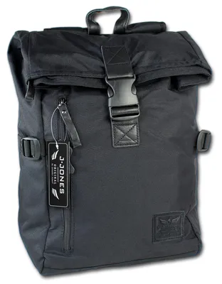 Imagen del producto de Mochila deportiva negra para hombre/joven, marca J.Jones, material: poliéster, dimensiones: 27x14x38 cm, código: D3OTJ6520S