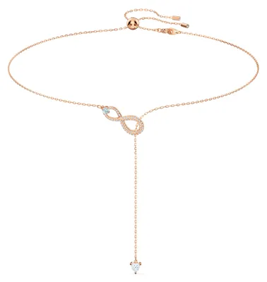 Produktbild von Swarovski Hyperbola Y-Halskette, Unendlichkeit, Weiß, Roségold-Legierungsschicht